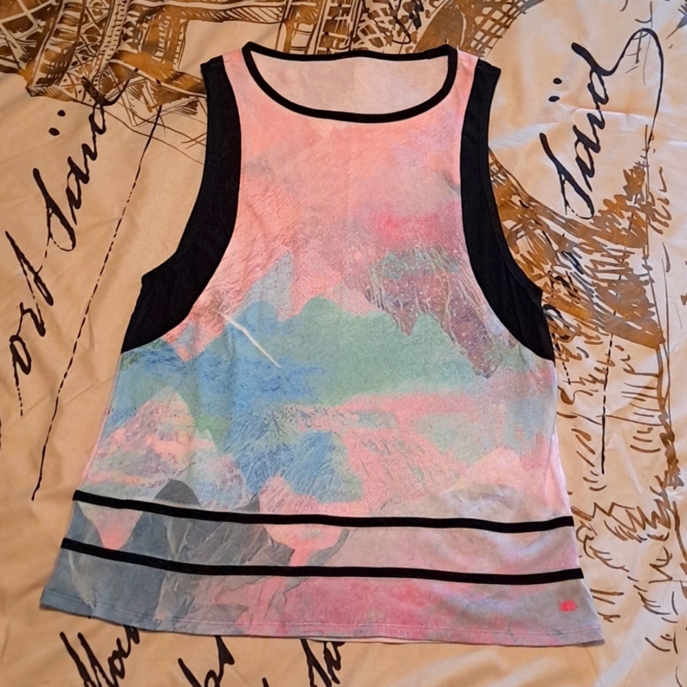 Tie Dye Scoop Neck Workout Tank Top